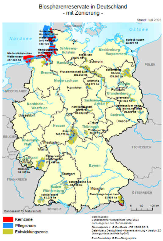 karte biosph&auml;renreservate deutschland